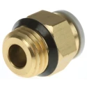 SMC Pneumatic Fitting 8mm Push-in Tube to 1/4 in Male Uni Thread Electroless Nickel Plated Brass KQ2H08-U02A