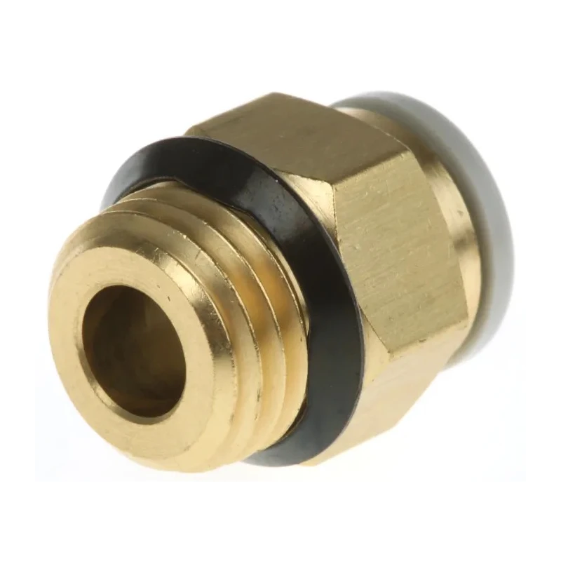 SMC Pneumatic Fitting 8mm Push-in Tube to 1/4 in Male Uni Thread Electroless Nickel Plated Brass KQ2H08-U02A