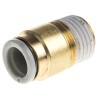 SMC Pneumatic Fitting 8mm Push-in Tube Connection, Male 1/4 in R Thread, Brass Electroless Nickel Plated KQ2S08-02AS
