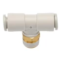 SMC Pneumatic Fitting Push-in 6 mm Connection Threaded Branch, Electroless Nickel Plated Brass KQ2T06-01AS