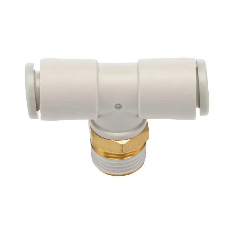 SMC Pneumatic Fitting Push-in 6 mm Connection Threaded Branch, Electroless Nickel Plated Brass KQ2T06-01AS