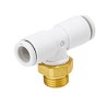 SMC Pneumatic Push-in Fitting 8 mm Connection, Threaded Branch, Electroless Nickel Plated Brass, Compliant with KQ2T08-02AS