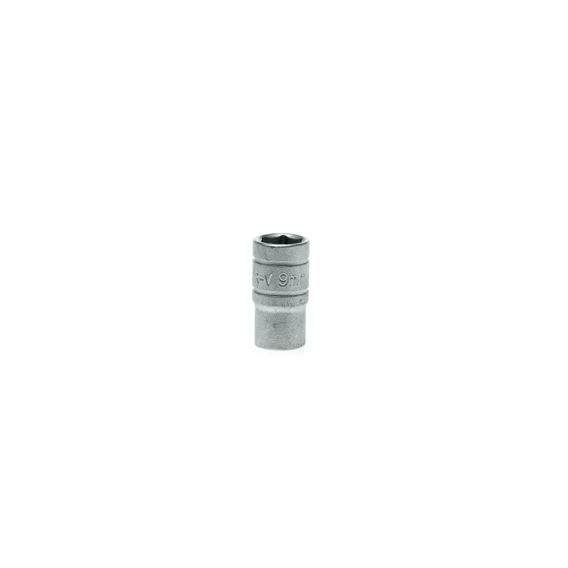 Teng Tools 1/4 in Drive 9 mm 6 Point Hex Chrome Vanadium Socket 25mm Overall Length M140509-C