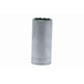 Teng Tools 1/2 in Drive 27 mm 12 Point Socket Satin Finish Chrome Vanadium Steel M120627-C