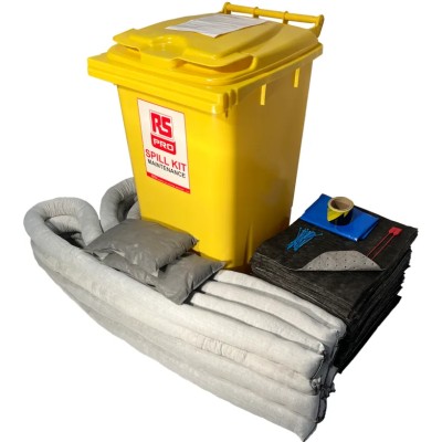 RS PRO 240 L Maintenance Spill Kit 160 Pads, 8 Socks, 2 Pillows, Hazard Warning Tape, Waste Bags, Zip Ties 771-6516