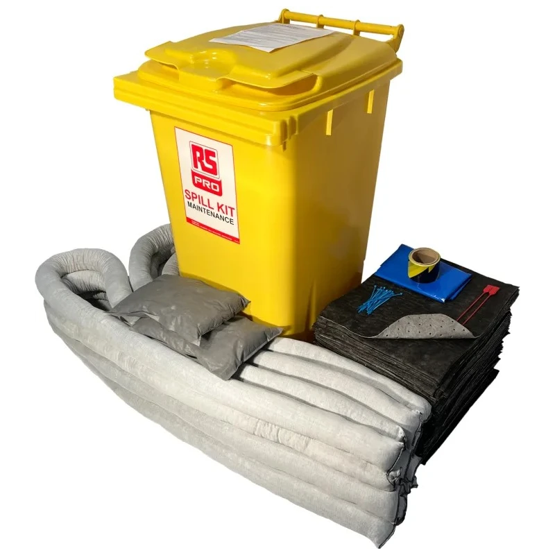 RS PRO 240 L Maintenance Spill Kit 160 Pads, 8 Socks, 2 Pillows, Hazard Warning Tape, Waste Bags, Zip Ties 771-6516