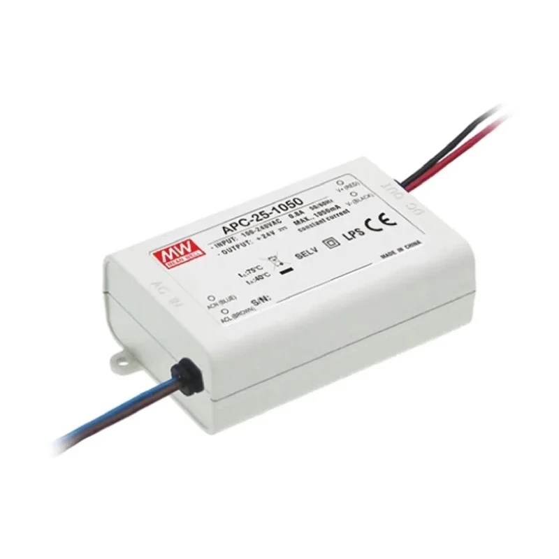 MEAN WELL APC-25 Series IP30 5 Output Constant Current LED Driver, 24V, 9V, 25.2W, 1050mA 