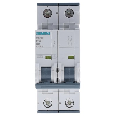 Siemens SENTRON Miniature Circuit Breaker 2-Pole 2A Type D 440V AC 60V DC 10 kA Breaking Capacity 5SY4202-8