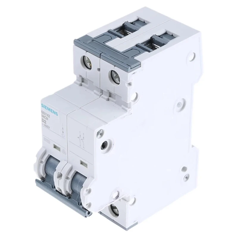 Siemens SENTRON Miniature Circuit Breaker 2-Pole 2A Type D 440V AC 60V DC 10 kA Breaking Capacity 5SY4202-8