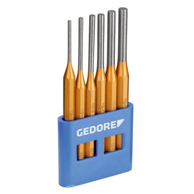 Gedore Pin Punch Set 6-Piece, Silver Steel Chrome Vanadium, 10.0mm Shank 116 A