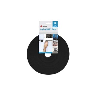 VELCRO® Black Hook & Loop Tape 20mm Width x 25m Length, 2.35mm Thickness, Polyamide Polypropylene, RoHS Compliant VEL-OW64140