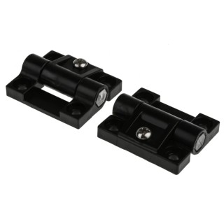 RS PRO Black Acetal POM Friction Hinge with Fixed Pin Screw Fixing 43mm x 37mm x 6mm 772-9632