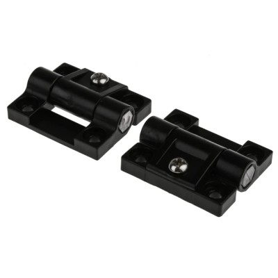 RS PRO Black Acetal POM Friction Hinge with Fixed Pin Screw Fixing 43mm x 37mm x 6mm 772-9632