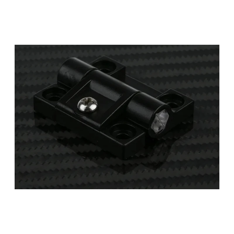 RS PRO Black Acetal POM Friction Hinge with Fixed Pin Screw Fixing 43mm x 37mm x 6mm 772-9632