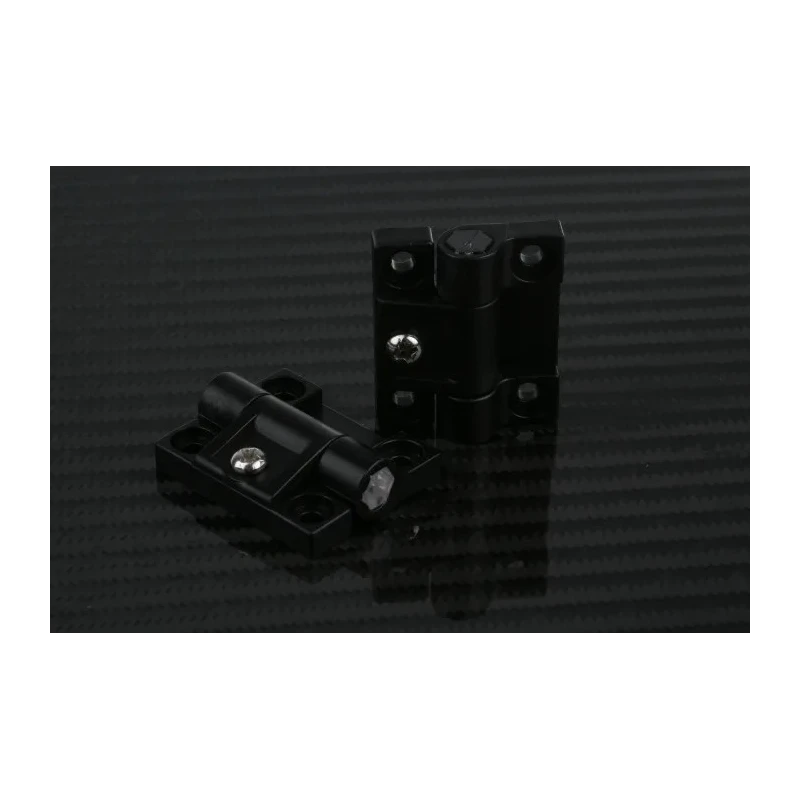 RS PRO Black Acetal POM Friction Hinge with Fixed Pin Screw Fixing 43mm x 37mm x 6mm 772-9632