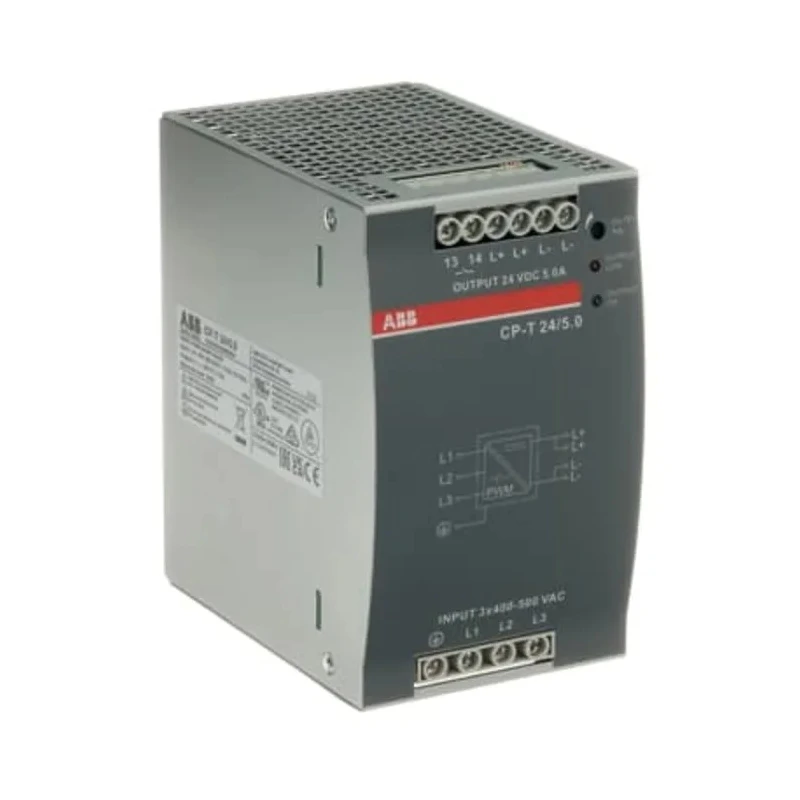 ABB CPT Switched Mode DIN Rail Power Supply AC/DC Input 820 V dc 575 V ac, Output 24 V dc 5 A 1SVR427054R0000 CP-T 24/5.0