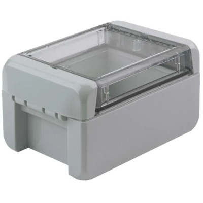 Bopla Bocube Series Light Grey Transparent Lid Polycarbonate Enclosure, IP66, IP68, IK07, 60 96022125 B 100806 PC-V0-G-7035