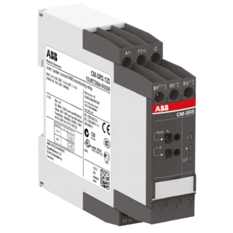 ABB Monitoring Relay Single Phase SPDT DIN Rail 240 V dc ac 0.3A to 15A 1SVR730840R0300 CM-SRS.12S
