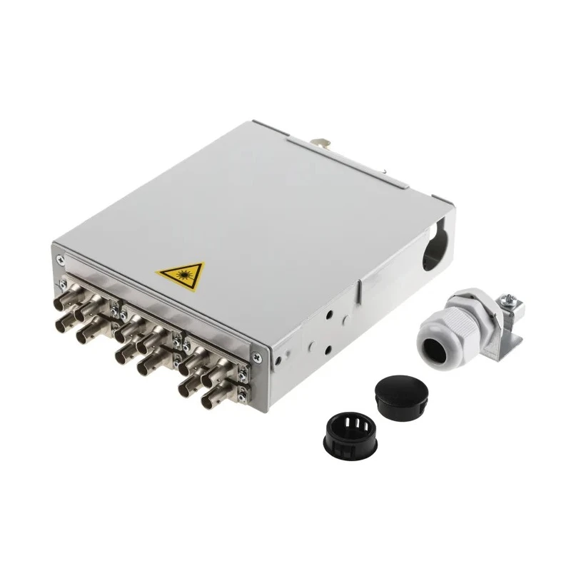 Telegartner 6 Port ST Duplex Multimode Fibre Optic Patch Panel Flat Panel Zinc Plated Sheet Steel 125x35x140mm H82050K0001