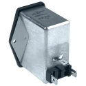 Schaffner 250V AC 7.2A Flange IEC Filter Male 2 Pole 1 Fuse Faston FN283-6-06