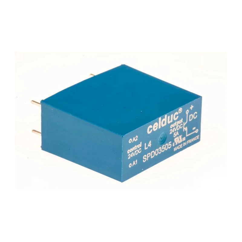 Celduc SP-ST-SL Series Solid State Relay PCB Mount 5 A Load 30 V DC Load 12-30 V DC Control SPD03505