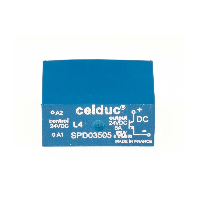 Celduc SP-ST-SL Series Solid State Relay PCB Mount 5 A Load 30 V DC Load 12-30 V DC Control SPD03505
