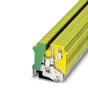 Phoenix Contact Earth Terminal Block UK 3-TWIN-PE Series, Green Yellow, Feed Through, 2-Level Fused, Screw 1923128