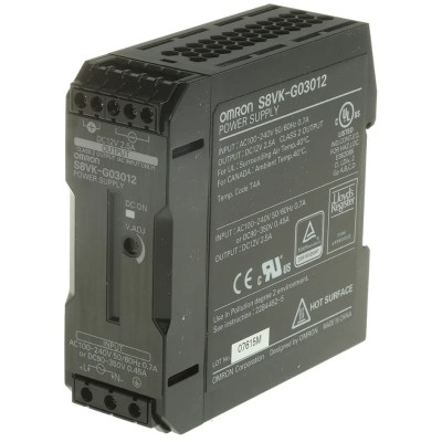 Omron S8VK-G Switched Mode DIN Rail Power Supply 100-240V AC 90-350V DC Input 12V DC Output 2.5A 30W 