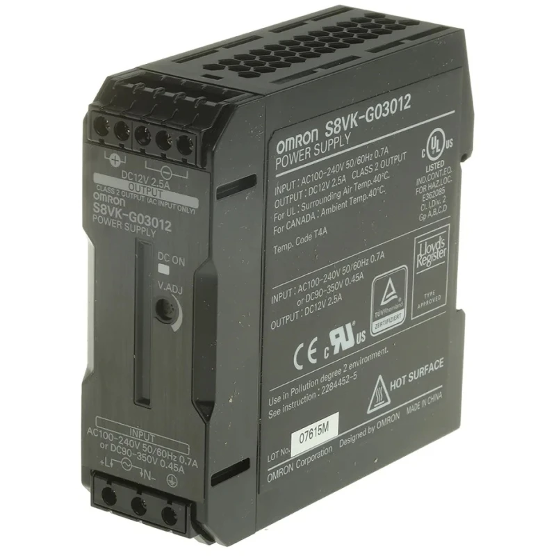 Omron S8VK-G Switched Mode DIN Rail Power Supply 100-240V AC 90-350V DC Input 12V DC Output 2.5A 30W 