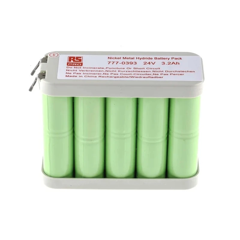 RS Pro 24 V Nickel Metal Hydride Rechargeable Battery Pack 20 Cells 3.2 Ah 777-0393