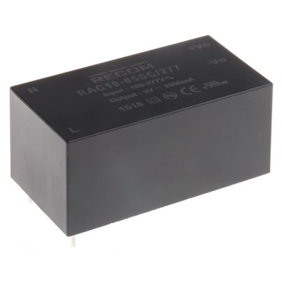 Recom Switching Power Supply 5V DC 10W 80-305V AC Input PCB Mount RAC10-05SC/277