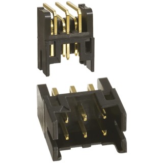 Hirose Right Angle Through Hole PCB Header Connector 6 Contacts 2 mm Pitch 2 Row Shrouded DF11