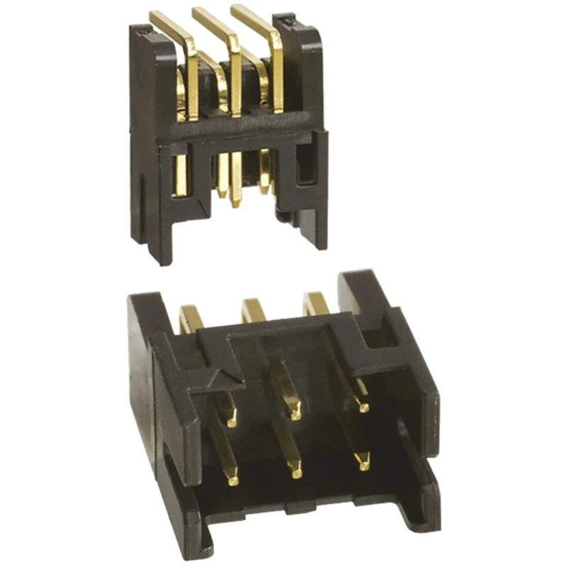 Hirose Right Angle Through Hole PCB Header Connector 6 Contacts 2 mm Pitch 2 Row Shrouded DF11