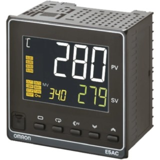 Omron Panel Mount PID Temperature Controller 2 Input, 2 Output Solid State Relay 240V AC On-Off E5AC