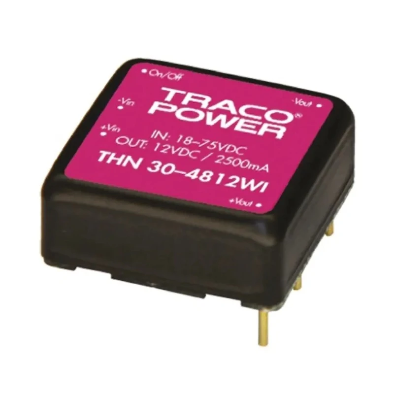 TRACOPOWER DC/DC Converter 5V dc Output, 6A, 30W, 18V to 75V Input, Shielded Metal Case, PCB Mount THN 30-4811WI