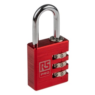 RS PRO Aluminium Combination Padlock 5 mm Shackle, 30 mm Body 781-6041