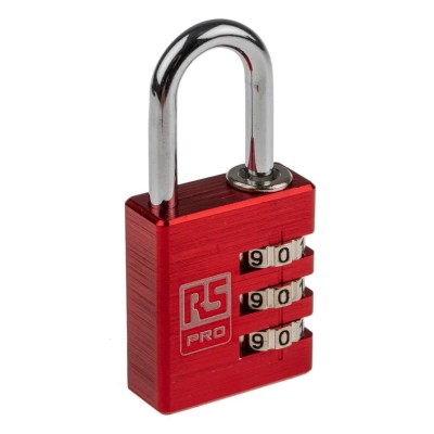 RS PRO Aluminium Combination Padlock 5 mm Shackle, 30 mm Body 781-6041