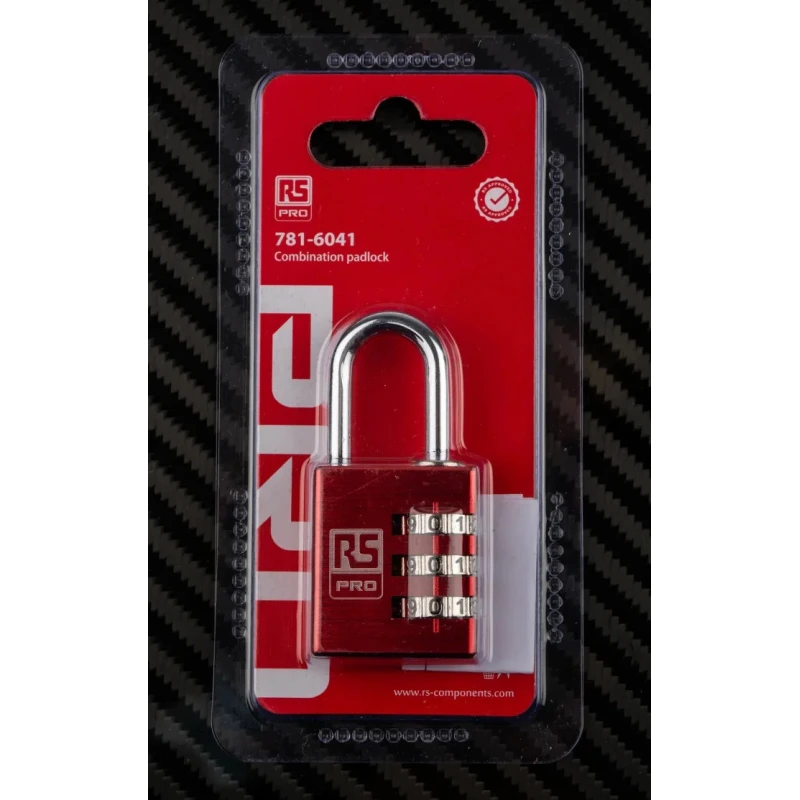 RS PRO Aluminium Combination Padlock 5 mm Shackle, 30 mm Body 781-6041