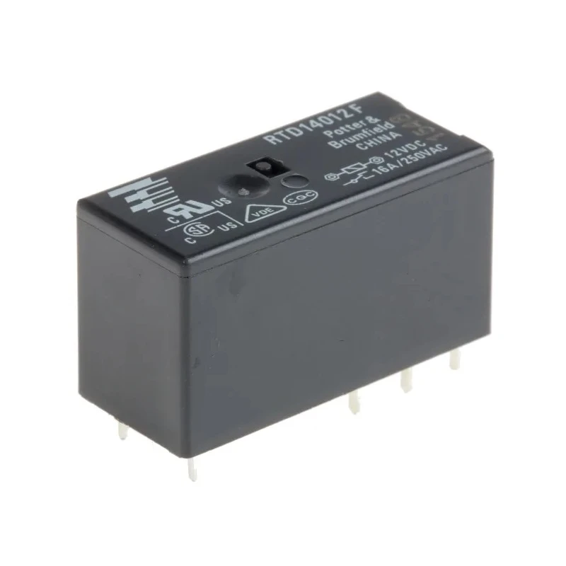 TE Connectivity Socket Power Relay 12V DC Coil 16A Switching Current SPDT RTD14012F