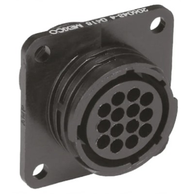 TE Connectivity Circular Connector, 14 Contacts, Flange Mount, Socket, Female, IP65, Thermoplastic Housing, 600V 206043-4