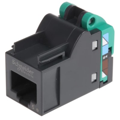 Schneider Electric Actassi Series RJ45 Connector Female Cable Cat5e U/UTP Shield Straight 1 Port 8 Way RJ45 