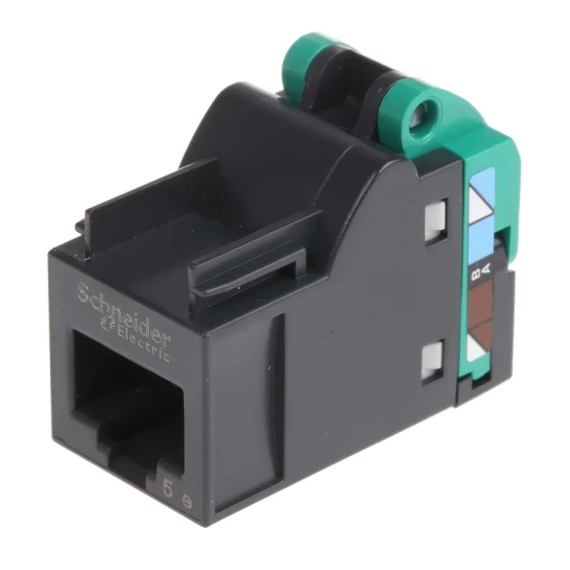 Schneider Electric Actassi Series RJ45 Connector Female Cable Cat5e U/UTP Shield Straight 1 Port 8 Way RJ45 
