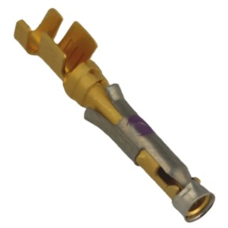 TE Connectivity Female Crimp Circular Connector Contact, Contact Size 16, Wire Size 14 and 18 AWG, Gold Plated 1-66360-4