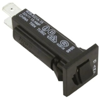 TE Connectivity Thermal Circuit Breaker 15A Current Rating 1-Pole, Direct Mount W28-XT1A-15