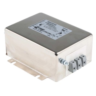 TE Connectivity Corcom FCD 16 A 480V AC 50Hz 60Hz Flange Power Line Filter Terminal Block 3 Phase 16FCD10
