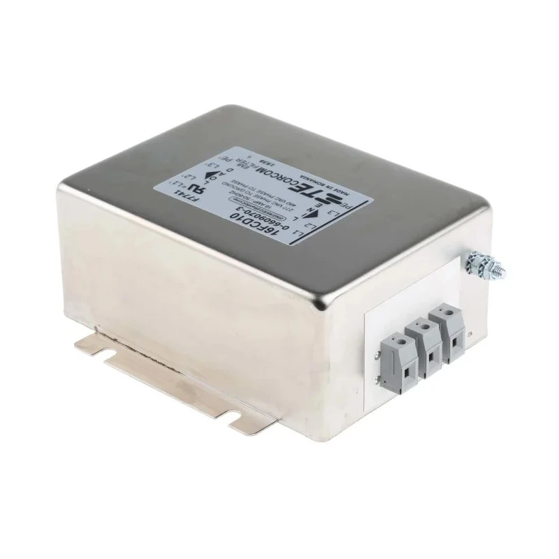 TE Connectivity Corcom FCD 16 A 480V AC 50Hz 60Hz Flange Power Line Filter Terminal Block 3 Phase 16FCD10