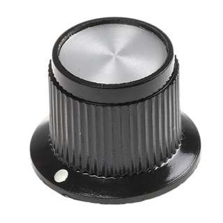 TE Connectivity 19 mm Diameter Black Phenolic Potentiometer Knob with White Indicator for 6.35 mm Circular Shaft PK50B1/4