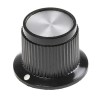 TE Connectivity 19 mm Diameter Black Phenolic Potentiometer Knob with White Indicator for 6.35 mm Circular Shaft PK50B1/4