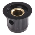 TE Connectivity 19 mm Diameter Black Phenolic Potentiometer Knob with White Indicator for 6.35 mm Circular Shaft PK50B1/4