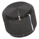 TE Connectivity Black Aluminium Grub Screw Potentiometer Knob 19 mm Diameter 16 mm Height for 6.35 mm Circular KD700B1/4